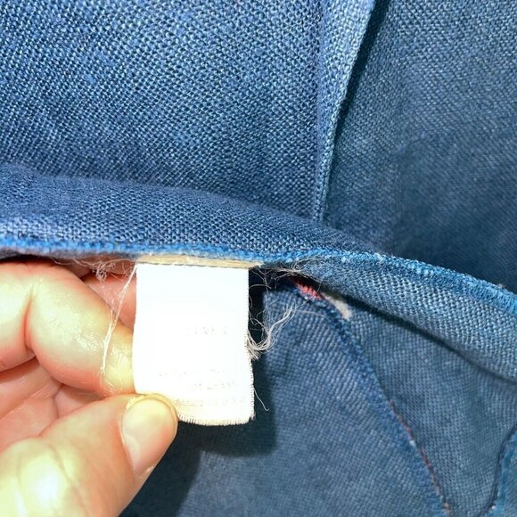 Finity Vintage 1980s Womens Blazer Size 12 Blue Pockets Pure Linen USA - Picture 9 of 10